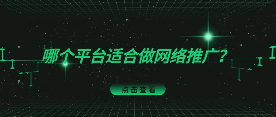 哪個平臺適合做網絡推廣?