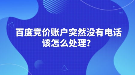 百度競價賬戶突然沒有電話,該怎么處理?
