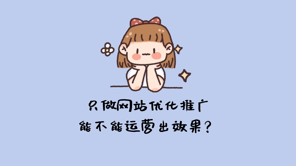 只做網站優化推廣能不能運營出效果?