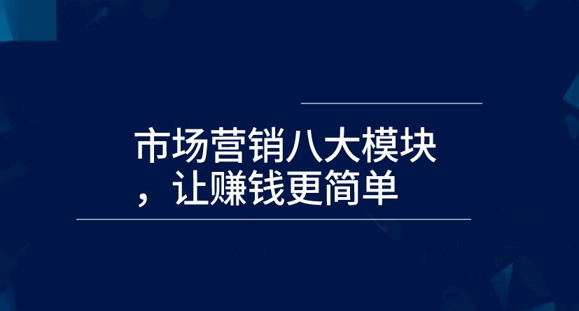 市場營銷八大模塊,讓賺錢更簡單