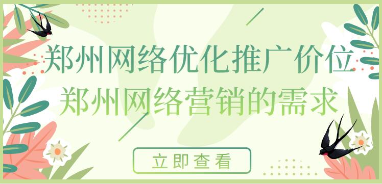 鄭州網絡優化推廣價位(鄭州網絡營銷的需求)