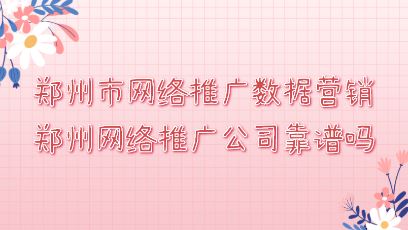 鄭州市網絡推廣數據營銷(鄭州網絡推廣公司靠譜嗎)
