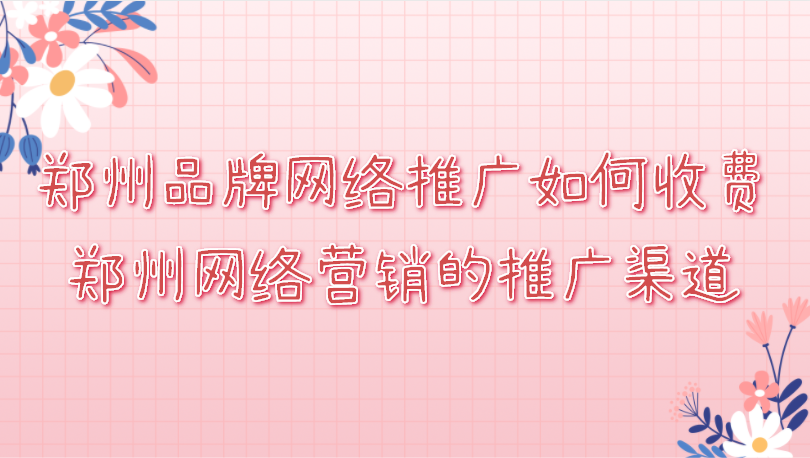 鄭州品牌網絡推廣如何收費(鄭州網絡營銷的推廣渠道)